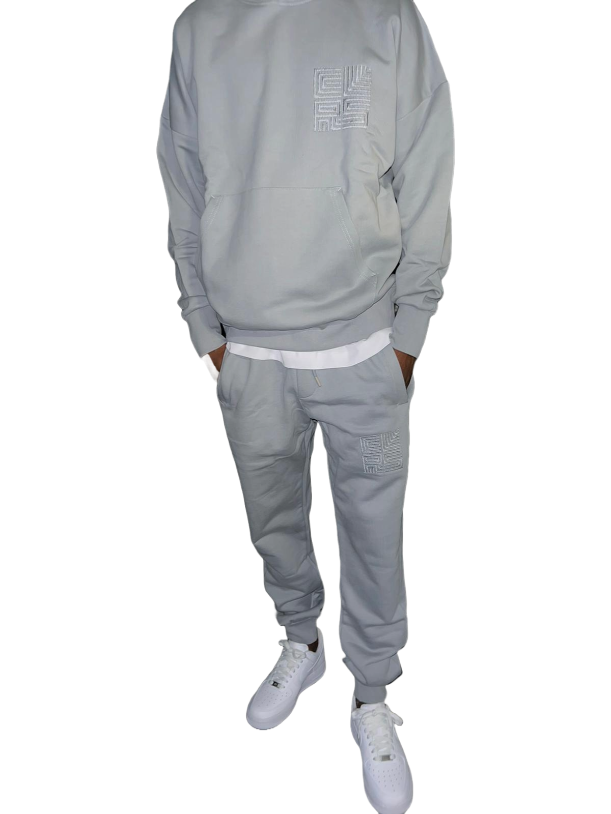 3H x CLRS Unisex Gray Blue Azone Essential Heavy Drop-shoulder Tracksuit