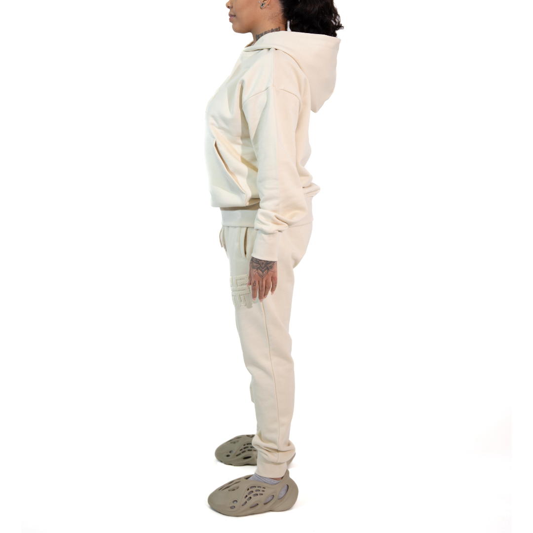 3H x HerFit Unisex Beige Neo Essential Heavy Drop-shoulder Tracksuit