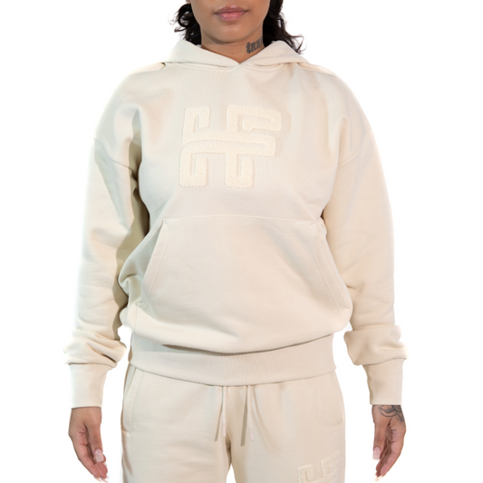 3H x HerFit Unisex Beige Neo Essential Heavy Drop-shoulder Tracksuit