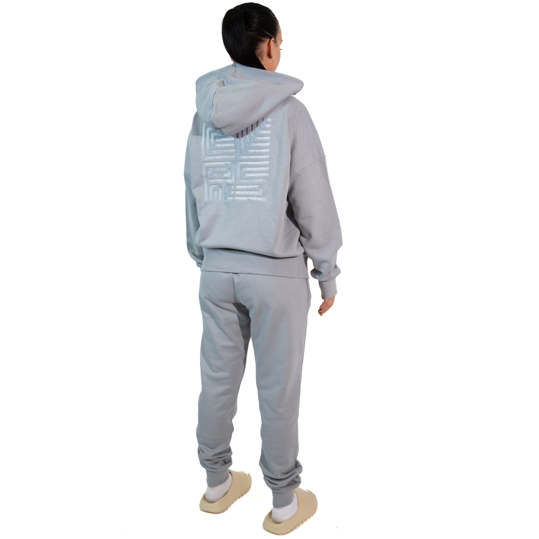 3H x CLRS Unisex Gray Blue Azone Essential Heavy Drop-shoulder Tracksuit