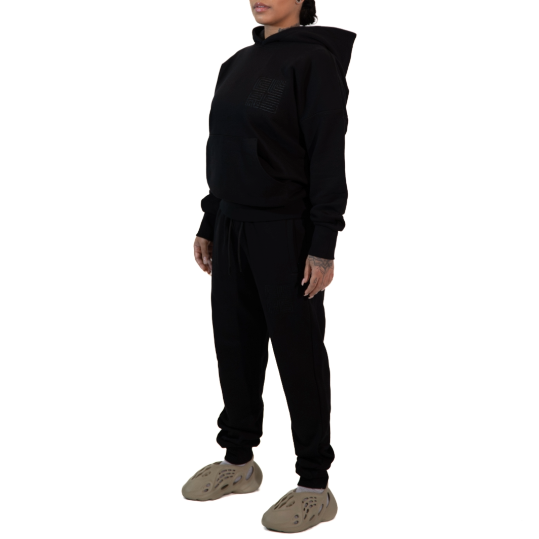 3H x CLRS Unisex Black Obsidian Essential Heavy Drop-shoulder Tracksuit