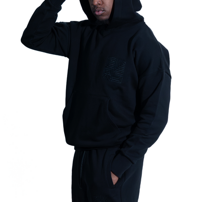 3H x CLRS Unisex Black Obsidian Essential Heavy Drop-shoulder Tracksuit